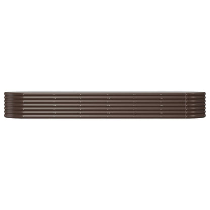 vidaXL Garden Raised Bed | Brown | Powder-coated steel | Large | Durable