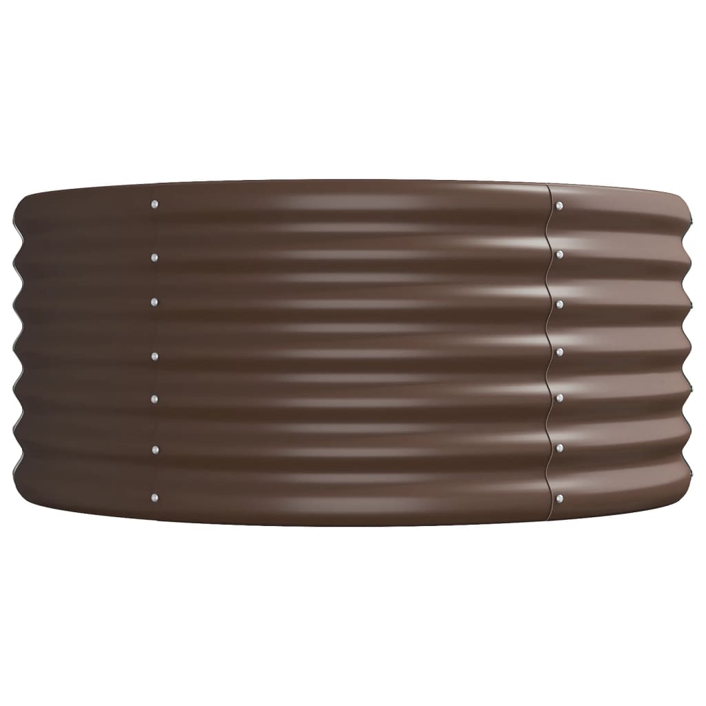 vidaXL Garden Raised Bed | Brown | Powder-coated steel | Large | Durable