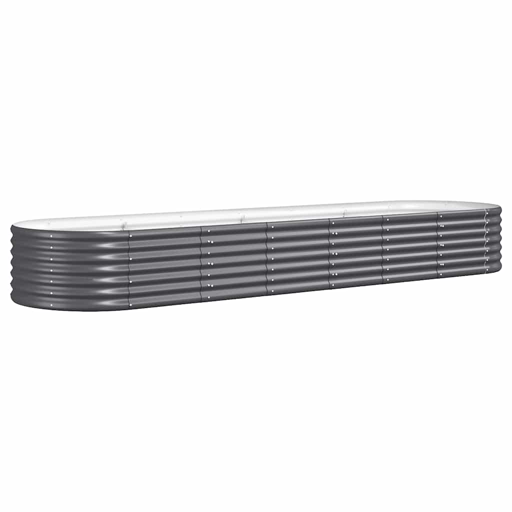 vidaXL Garden Raised Bed | Anthracite | Powder-coated steel | Large |  Durable
