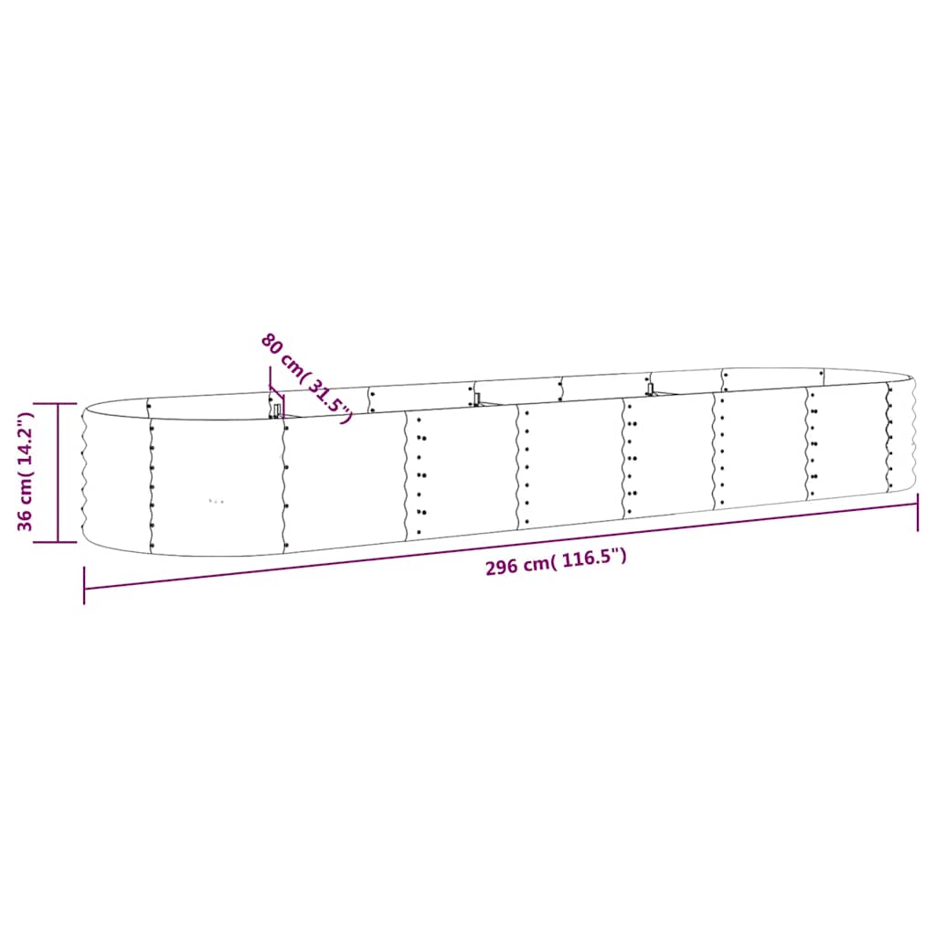 vidaXL Garden Raised Bed | Anthracite | Powder-coated steel | Large |  Durable