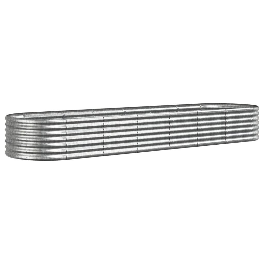 vidaXL Garden Raised Bed Galvanised Steel 296x80x36 cm Silver