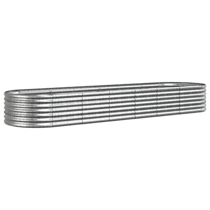 vidaXL Garden Raised Bed Galvanised Steel 296x80x36 cm Silver
