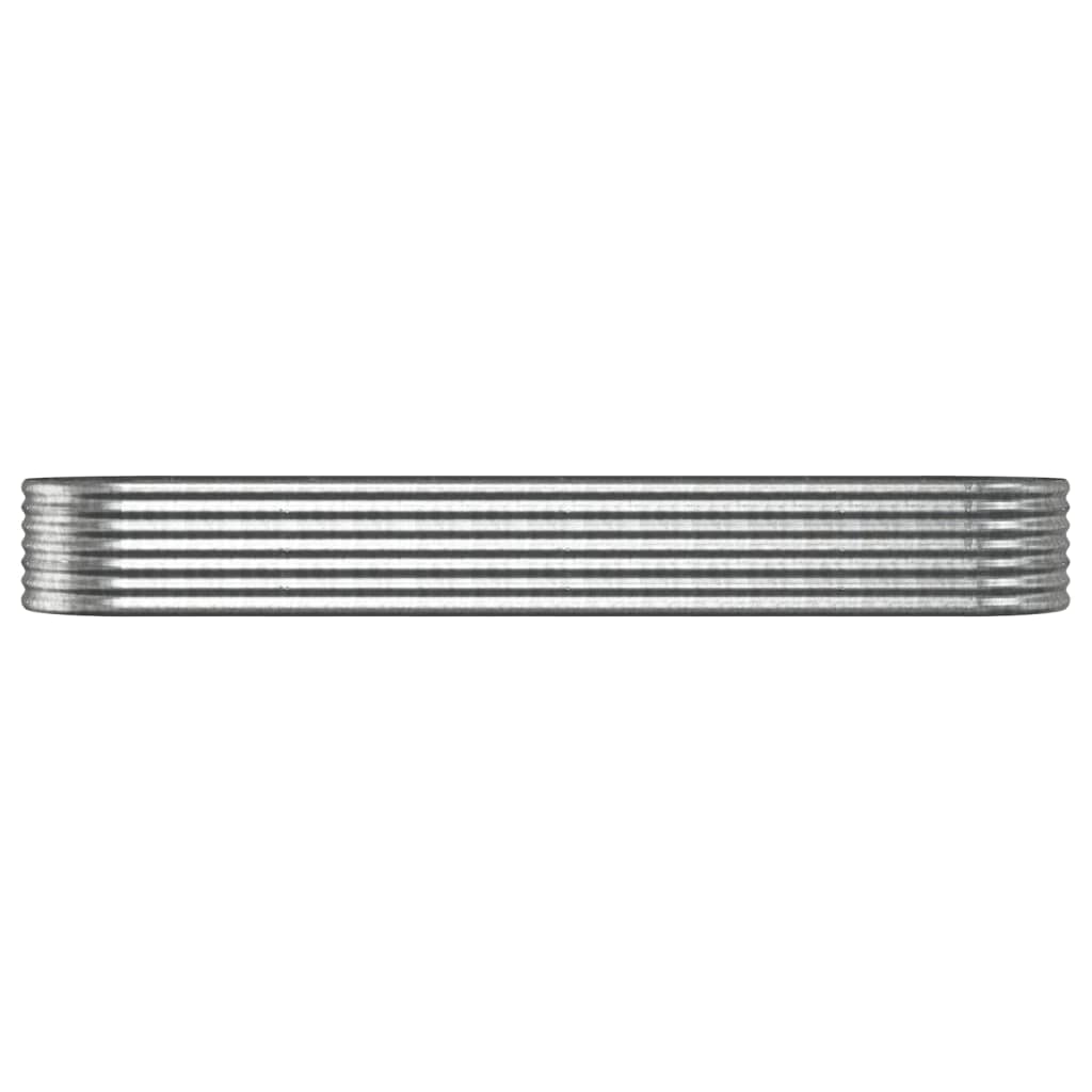 vidaXL Garden Raised Bed Galvanised Steel 296x80x36 cm Silver