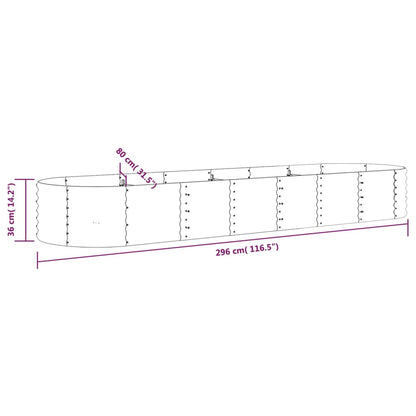 vidaXL Garden Raised Bed Galvanised Steel 296x80x36 cm Silver