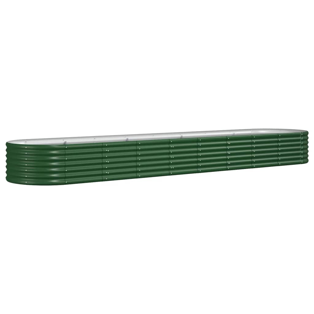 vidaXL Garden Raised Bed | Green | Powder-coated steel | 368cm x 80cm x 36cm