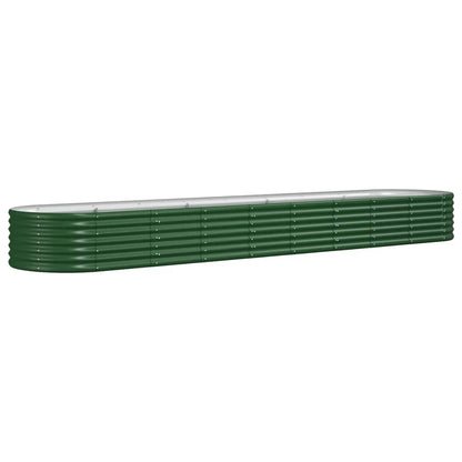 vidaXL Garden Raised Bed | Green | Powder-coated steel | 368cm x 80cm x 36cm