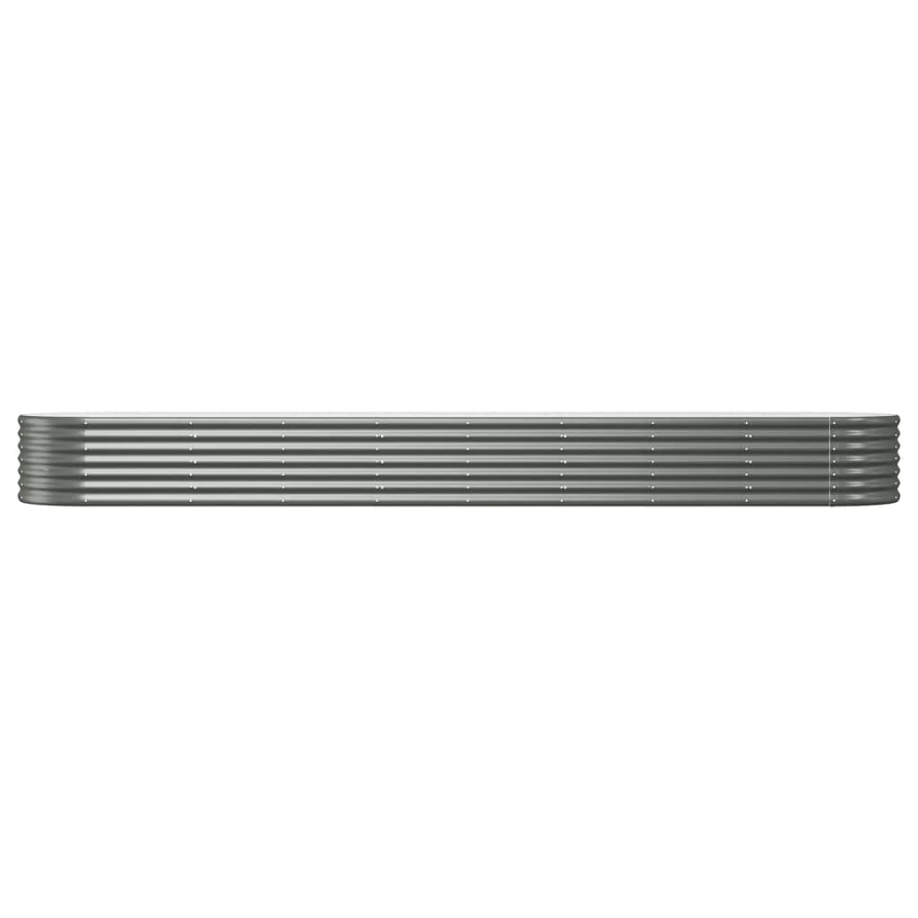 vidaXL Garden Raised Bed | Grey | Powder-coated steel | Large | Durable