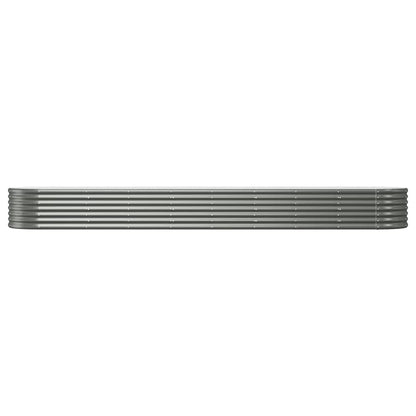 vidaXL Garden Raised Bed | Grey | Powder-coated steel | Large | Durable