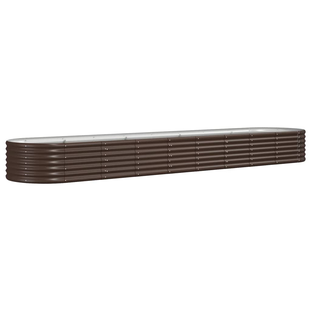 vidaXL Garden Raised Bed | Brown | Powder-coated steel | Large | Durable