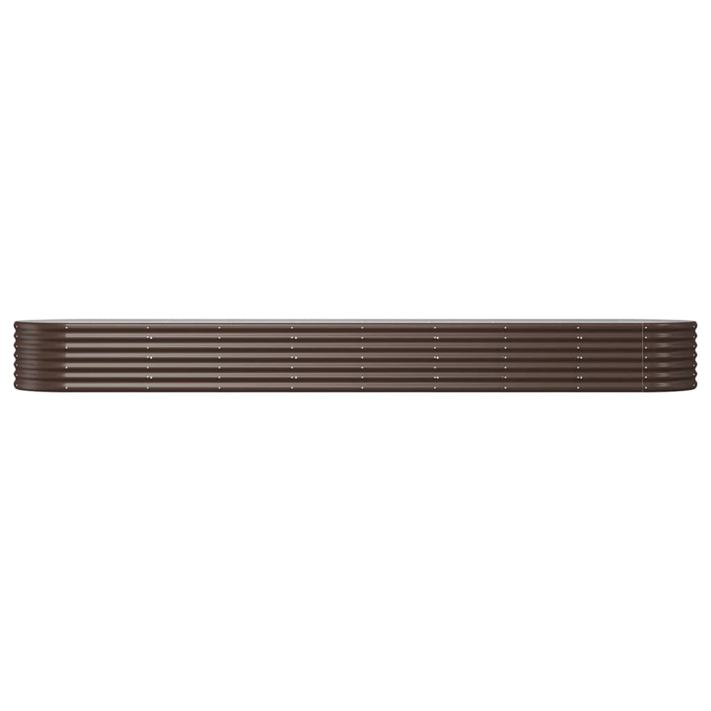 vidaXL Garden Raised Bed | Brown | Powder-coated steel | Large | Durable