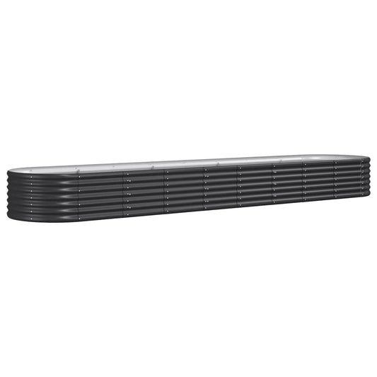vidaXL Garden Raised Bed | Anthracite | Powder-coated steel | Large