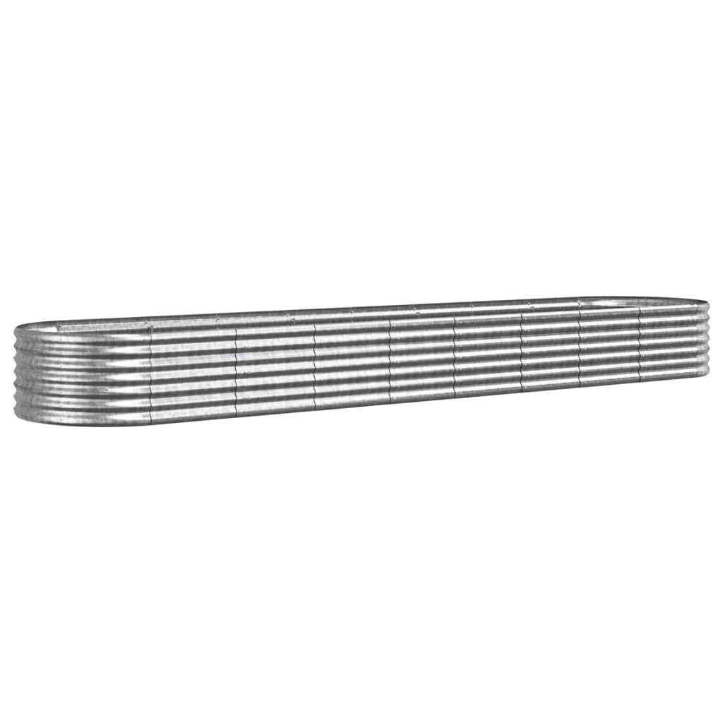 vidaXL Garden Raised Bed | Silver | Powder-coated steel | Large |  Durable