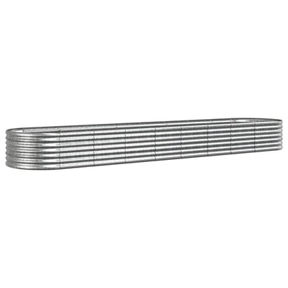 vidaXL Garden Raised Bed | Silver | Powder-coated steel | Large |  Durable