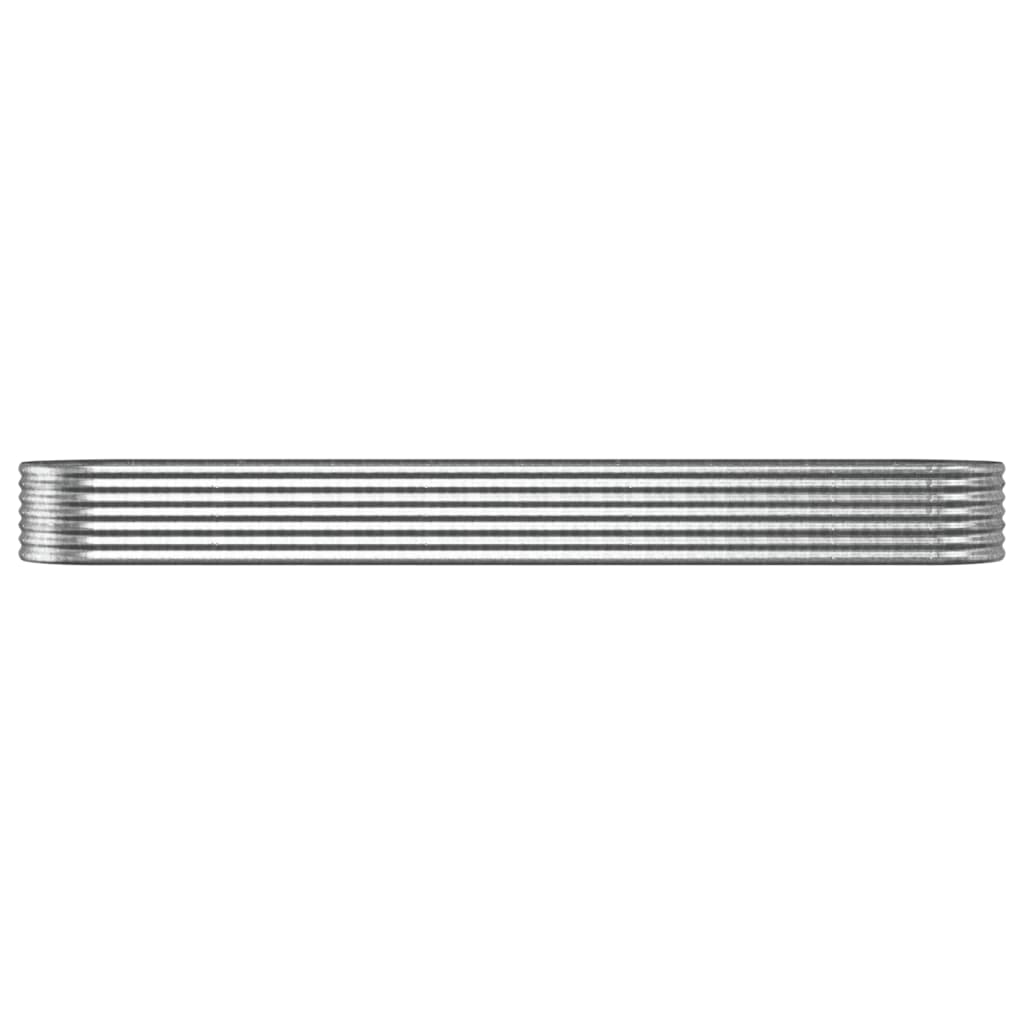 vidaXL Garden Raised Bed | Silver | Powder-coated steel | Large |  Durable