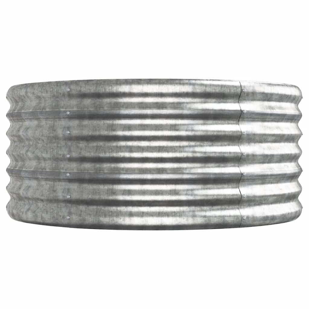 vidaXL Garden Raised Bed | Silver | Powder-coated steel | Large |  Durable