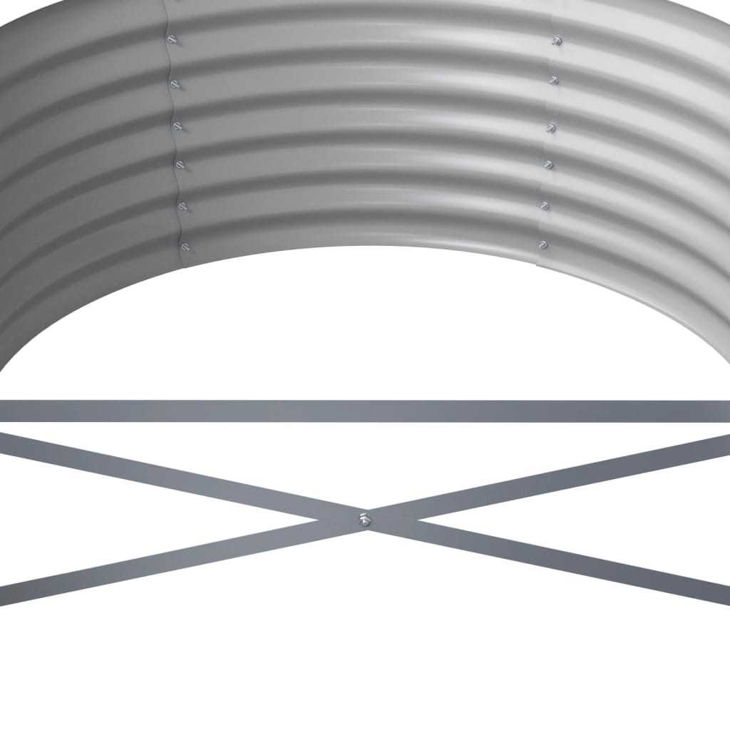 vidaXL Garden Raised Bed | Silver | Powder-coated steel | Large |  Durable