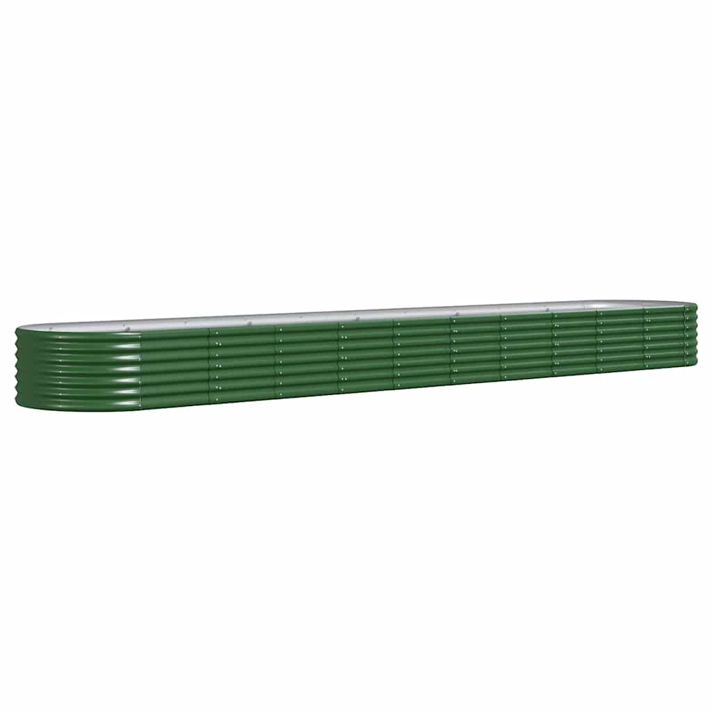 vidaXL Garden Raised Bed | Green | Powder-coated Steel | Large |  Durable