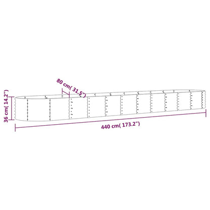 vidaXL Garden Raised Bed | Green | Powder-coated Steel | Large |  Durable