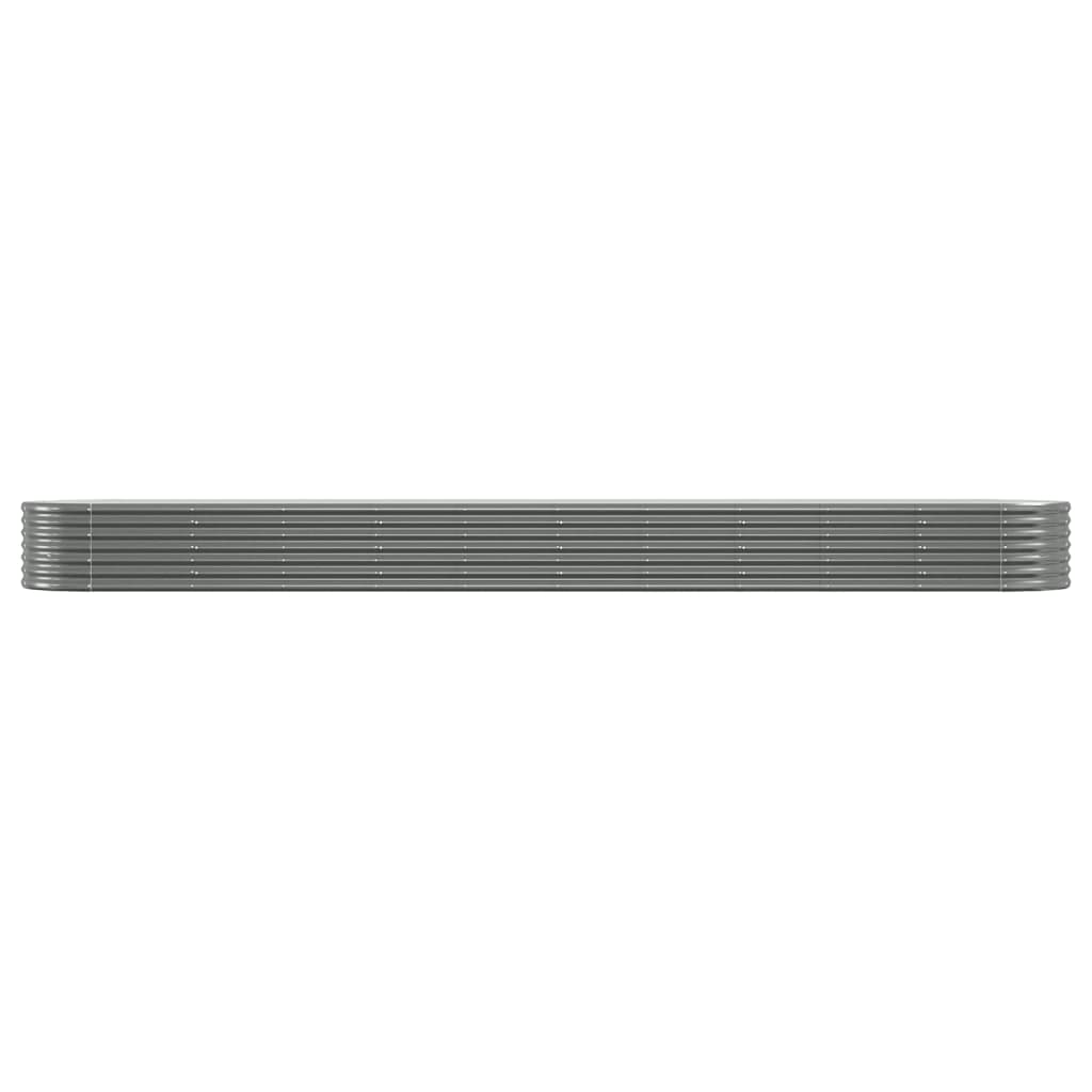 vidaXL Garden Raised Bed | Grey | Powder-Coated Steel | Extra Long | Durable