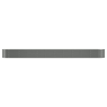vidaXL Garden Raised Bed | Grey | Powder-Coated Steel | Extra Long | Durable