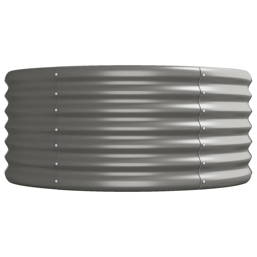 vidaXL Garden Raised Bed | Grey | Powder-Coated Steel | Extra Long | Durable