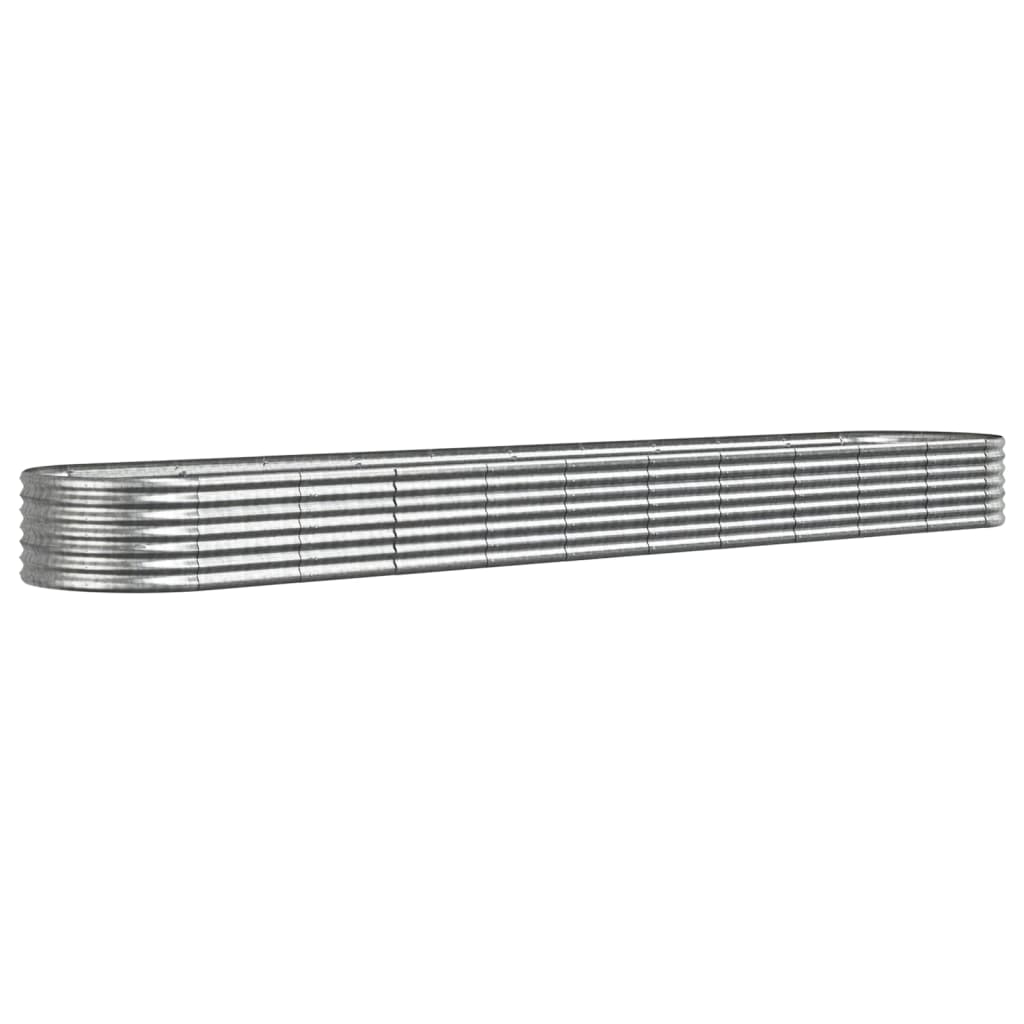 vidaXL Garden Raised Bed Galvanised Steel 440x80x36 cm Silver