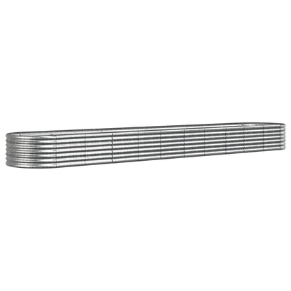 vidaXL Garden Raised Bed Galvanised Steel 440x80x36 cm Silver