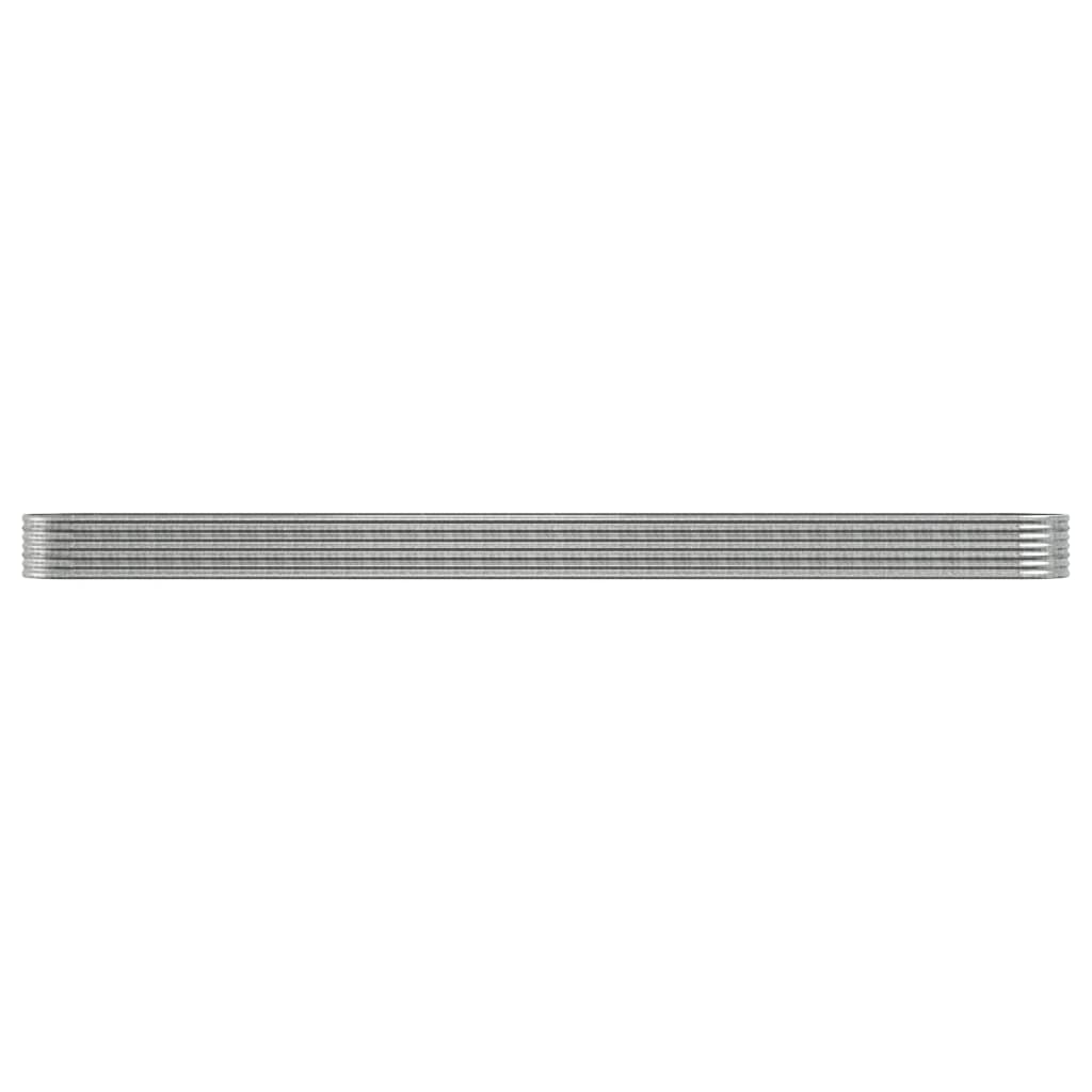 vidaXL Garden Raised Bed Galvanised Steel 440x80x36 cm Silver