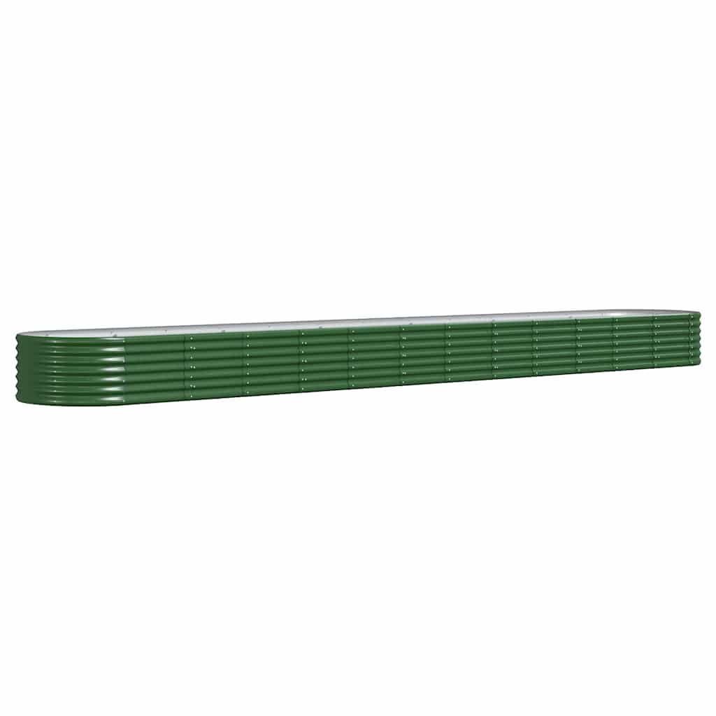 vidaXL Garden Raised Bed | Green | Powder-coated steel | Large | Durable