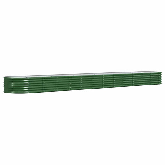 vidaXL Garden Raised Bed Galvanised Steel 512x80x36 cm Green
