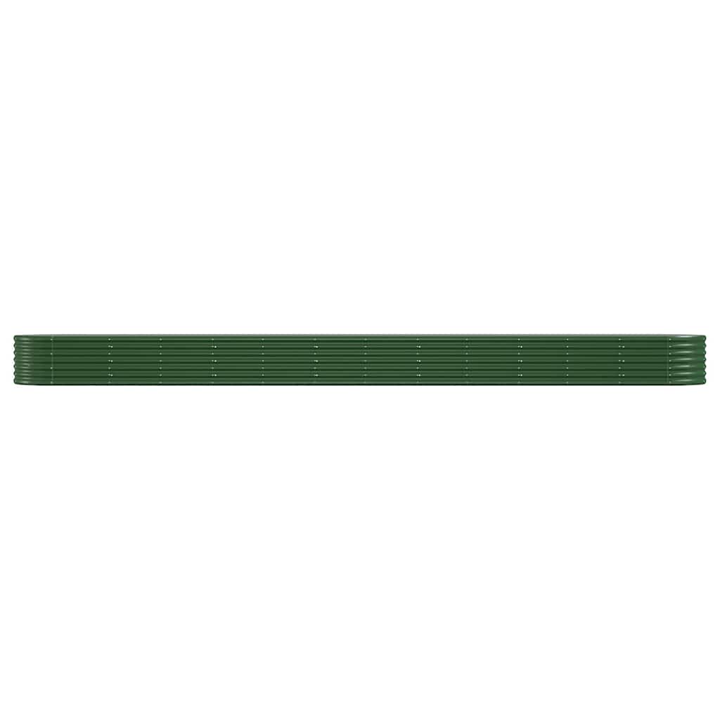 vidaXL Garden Raised Bed | Green | Powder-coated steel | Large | Durable