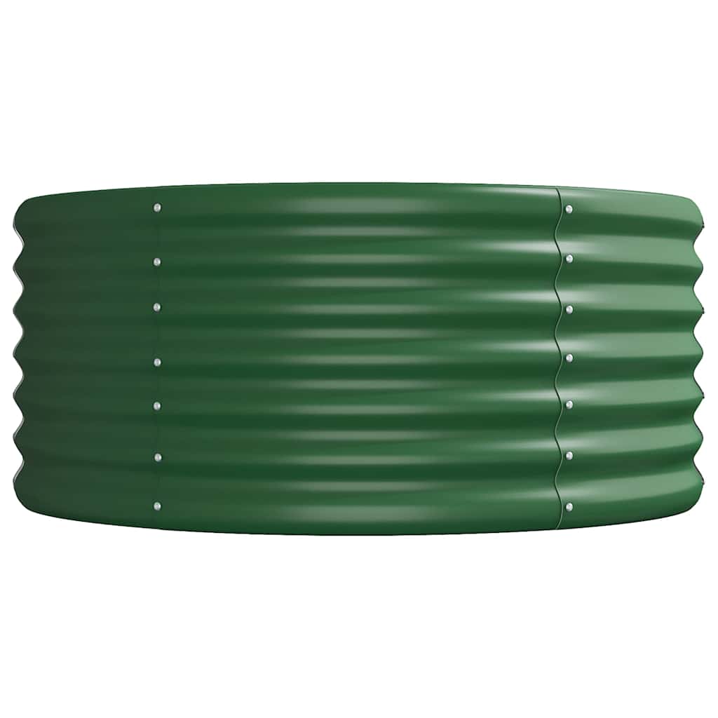 vidaXL Garden Raised Bed | Green | Powder-coated steel | Large | Durable
