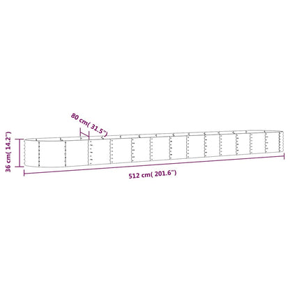 vidaXL Garden Raised Bed | Green | Powder-coated steel | Large | Durable