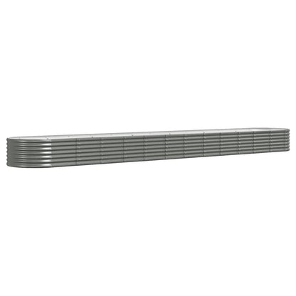 vidaXL Garden Raised Bed | Grey | Powder-coated steel | Large