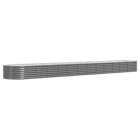 vidaXL Garden Raised Bed | Grey | Powder-coated steel | Large
