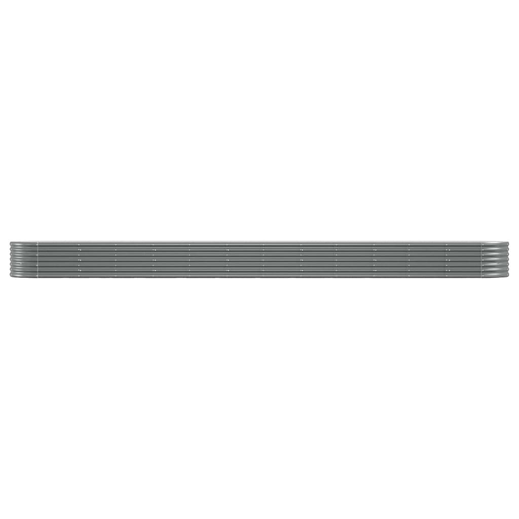 vidaXL Garden Raised Bed | Grey | Powder-coated steel | Large