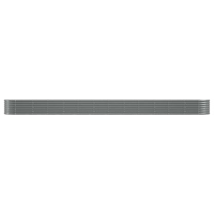 vidaXL Garden Raised Bed | Grey | Powder-coated steel | Large