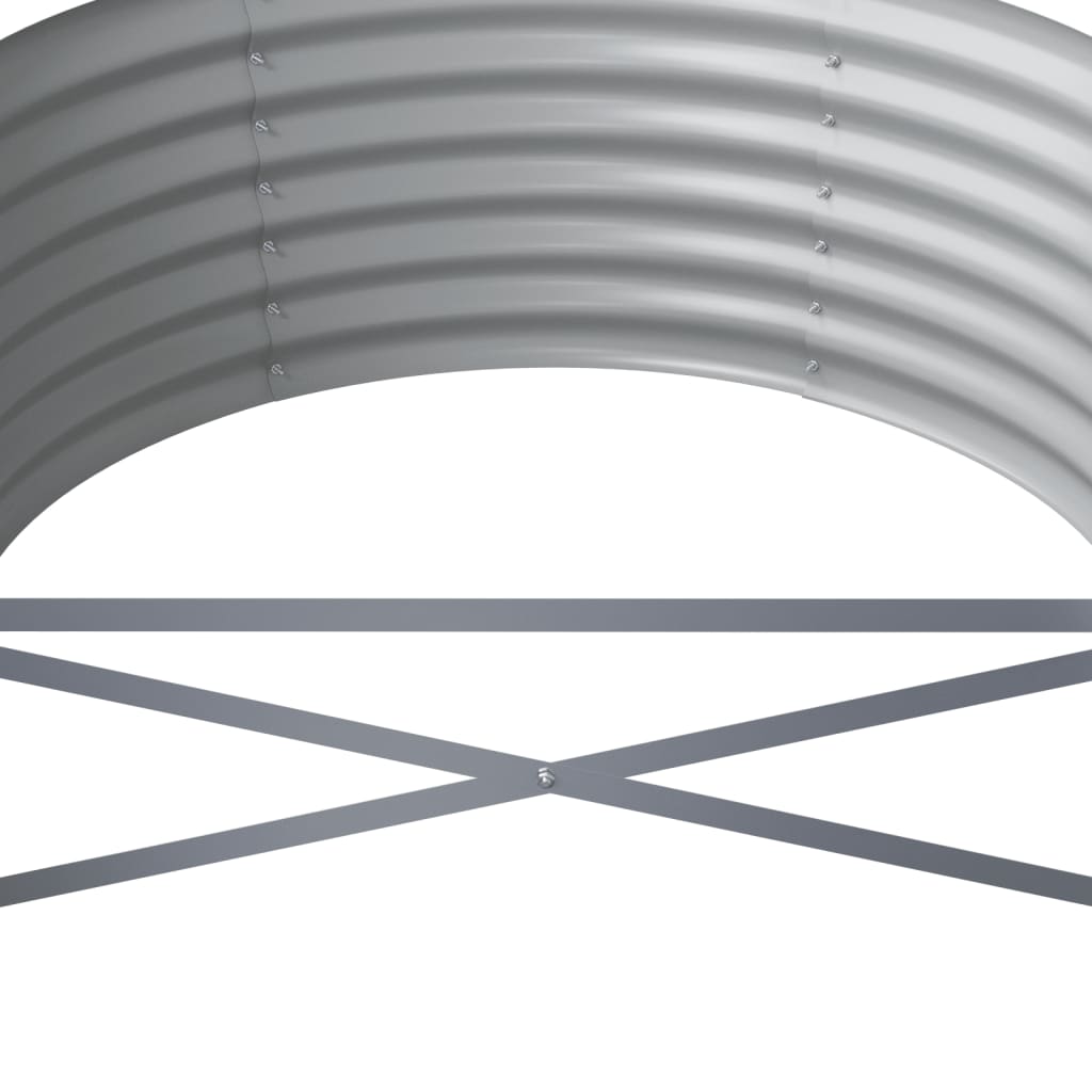 vidaXL Garden Raised Bed | Grey | Powder-coated steel | Large