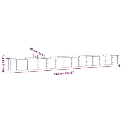 vidaXL Garden Raised Bed | Grey | Powder-coated steel | Large