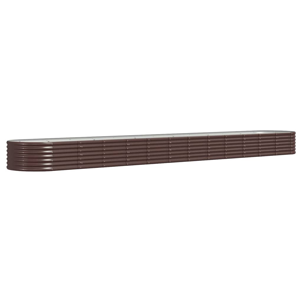 vidaXL Garden Raised Bed Galvanised Steel 512x80x36 cm Brown
