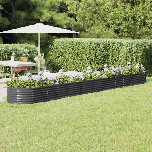 vidaXL Garden Raised Bed | Anthracite | Powder-coated steel | Extra Long