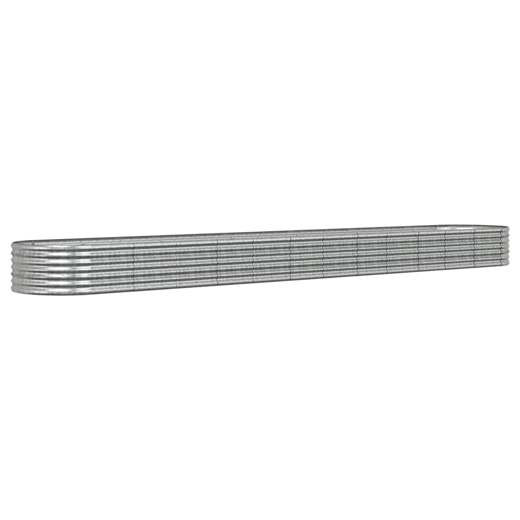 vidaXL Garden Raised Bed | Silver | Powder-coated steel | Large | Durable