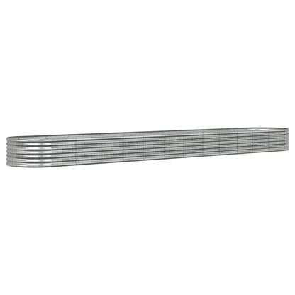 vidaXL Garden Raised Bed | Silver | Powder-coated steel | Large | Durable