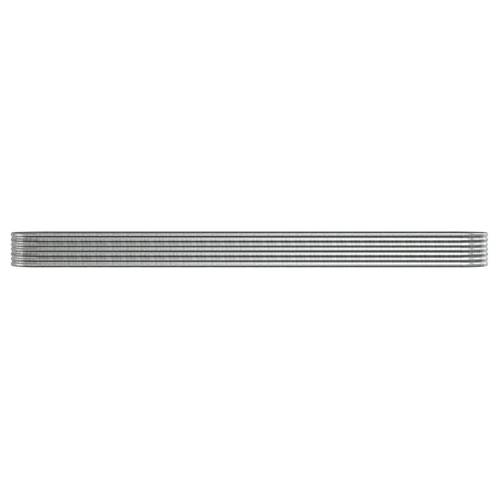 vidaXL Garden Raised Bed | Silver | Powder-coated steel | Large | Durable