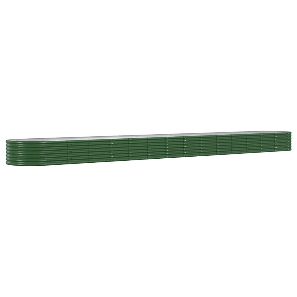 vidaXL Garden Raised Bed Galvanised Steel 620x80x36 cm Green