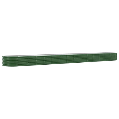 vidaXL Garden Raised Bed Galvanised Steel 620x80x36 cm Green