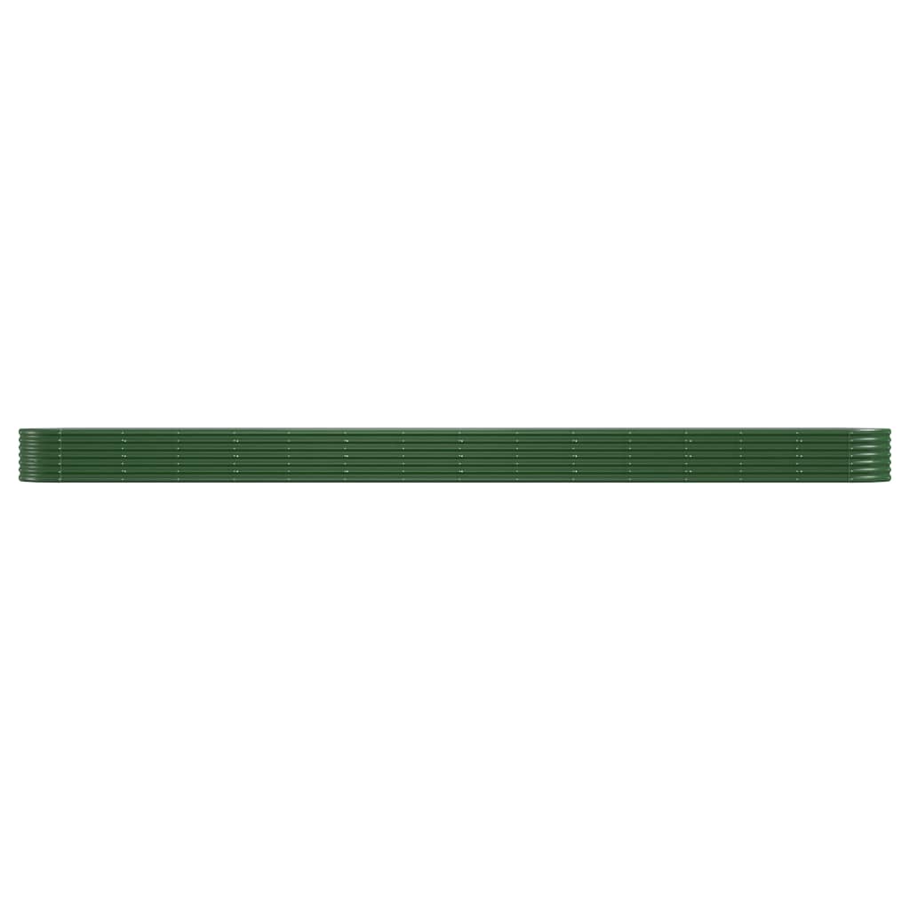vidaXL Garden Raised Bed Galvanised Steel 620x80x36 cm Green