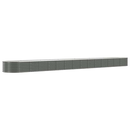 vidaXL Garden Raised Bed | Grey | Powder-coated Steel | Large | Durable