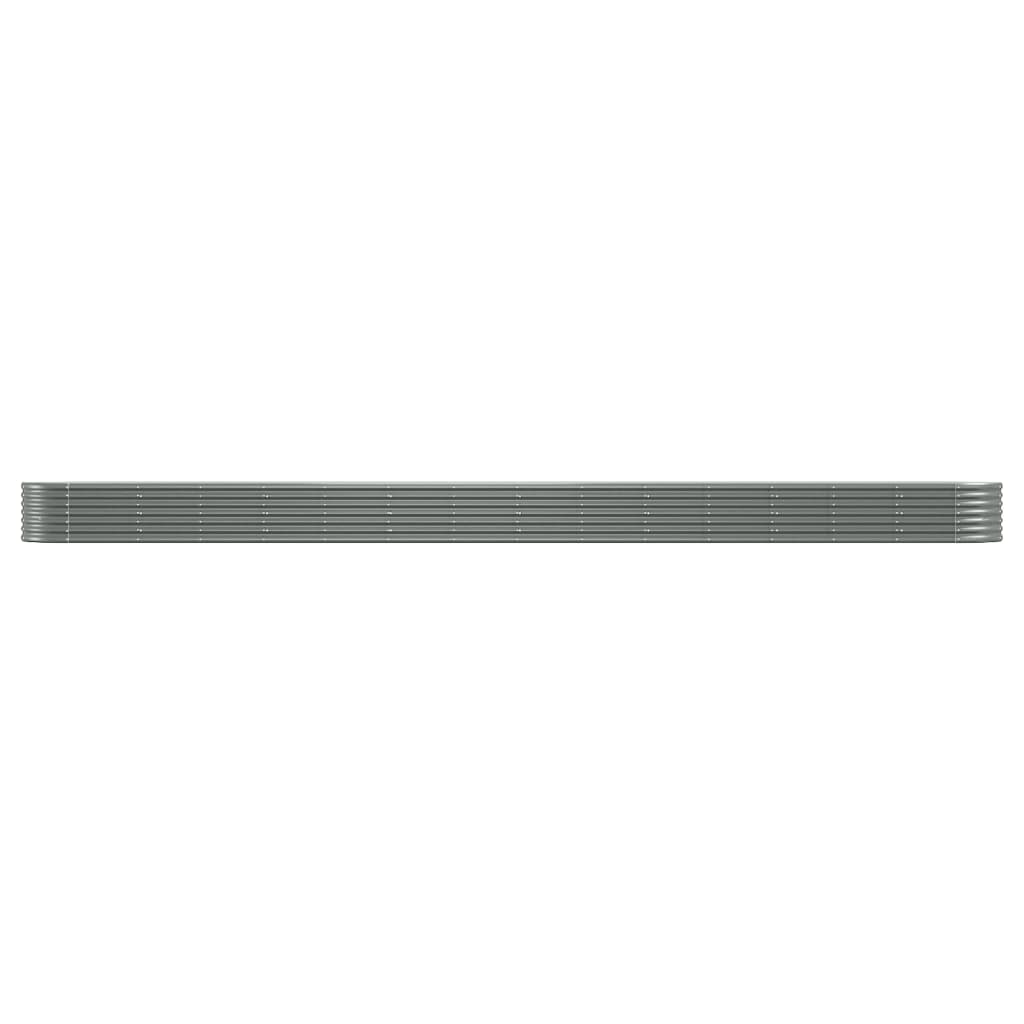 vidaXL Garden Raised Bed | Grey | Powder-coated Steel | Large | Durable