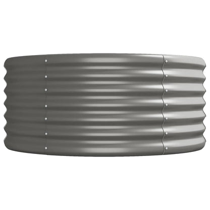 vidaXL Garden Raised Bed | Grey | Powder-coated Steel | Large | Durable